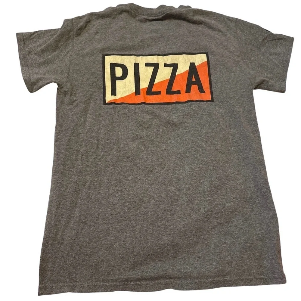 Gildan Gray Pizza Graphic Tee Size Small-Unisex